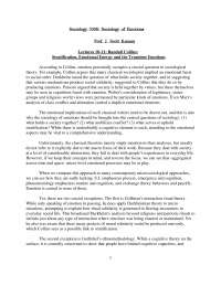 Sociology of Emotions-Lecture Notes 10-11-Sociology