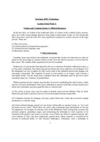 Victim Compensation and Services in Canada: An Overview of Programs and Models