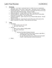 Final Exam Study Guide - Elementary Latin I | LATN 1001