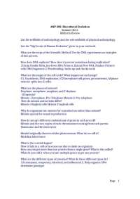Midterm Review for ANP 202: Biocultural Evolution - Summer 2011 - Prof. T. Tichnell