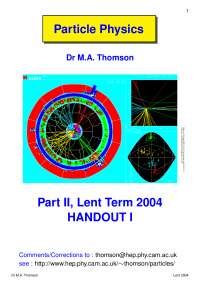 Part II Particle Physics-Hanout 1 2004-Physics