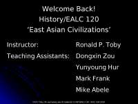 Notes on East Asian Civilizations | HIST 120