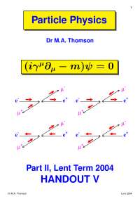 Lent 2004 Lecture Notes: The Klein-Gordon Equation and Weyl Equations