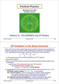Particle Physics Part III-Handout 12 2004-Physics
