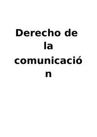 Derecho de la comunicación