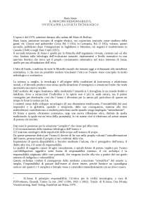 Il Principio di Responsabilità: un Etica per la Civiltà Tecnologica - Riassunto - Diritti dell'Uomo