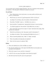 Study Guide Module 1 - Survey of Biblical Literature | BIBL 104