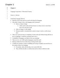 Language Acquisition: A Theoretical Journey - Notes | SHS 120