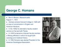 George C. Homans-Sociological Theory-Lecture soci250m13s07-Sociology