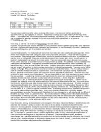 General Psychology - Course Syllabus | PSYC 102