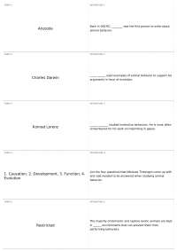 Animal Behavior: Darwin, Lorenz, and the Study of Instinct and Evolution