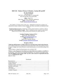 HIST 101 Fall, 2011 Course Information and Guidelines for Section 3 & 7 - Prof. Kenneth J.