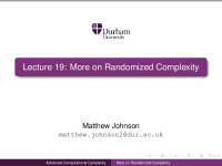 Advanced Computational Complexity-Lecture 19 Slides-Computer Science