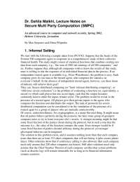 Secure Multi Party Computation-Advance Computer and network security ...