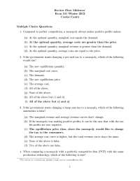 Microeconomic Theory - Review First Midterm Exam | ECON 101 - Docsity