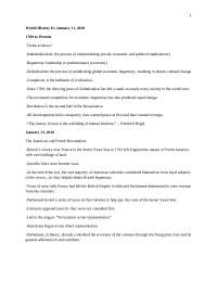 Notes for Exam 1 Review - World History II | HIST 1020 - Docsity