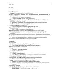 Lecture Notes on Gender Construction | WGS 2500