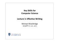 Effective Writing-Key Skills for Computer Science-Lecture 05 Slides ...