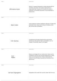 Term 1: Civil Rights and Social Justice Definitions