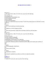 Geology Exam Paper: IFS 2004