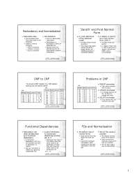 Redundancy and Normalisation-Introduction to Database System-Lecture 12 Slides-Computer Science