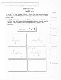 Modern Organic Chemistry II Exam 1 with Answers | CHEM 2212 - Docsity