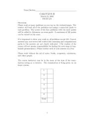 6 Questions Exam 2 - Calculus II | MATH 1020 - Docsity