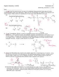 Solutions for Exam 1 - Organic Chemistry I - Fall 2008 | CHEM 2250 ...