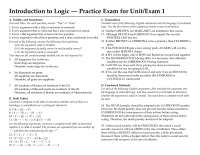 Introduction To Logic - Practice Questions for Exam 1 | PHIL 110 - Docsity
