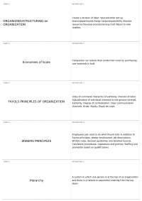 Organizational Management: Principles and Structures