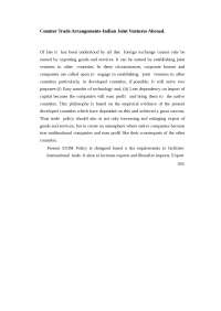 Foreign Trade And Policy - Counter Trade Arrangements-Indian Joint Ventures Abroad - Notes - Finance