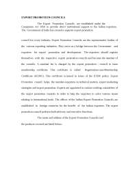 Foreign Trade And Policy - Export Promotion Councils - Notes - Finance