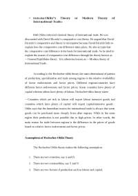 Foreign Trade And Policy - Heckscher-Ohlin?s Theory or Modern Theory of International Trade - Notes - Finance