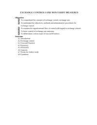 Foreign Trade And Policy - Exchange Controls And Non-Tariff Measures - Notes - Finance