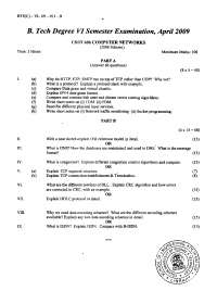 Computer Networks - Exam Paper April 2009 - Computer Science - 6th ...