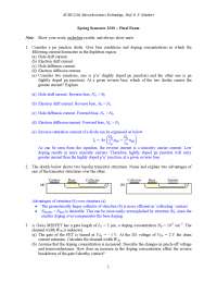 Final Exam Solutions - Microelectronics Technology | ECSE 2210 - Docsity