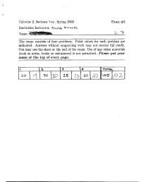 Exam 2 with Answers - Calculus II | MATH 1020 - Docsity