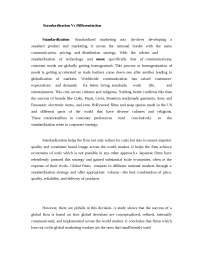 GLOBAL PROTECTINSIM -Standardization Vs Differentiation-Notes- Business Management