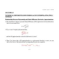 Numerical Differentiation-Numerical Methods in Engineering-Lecture 13 Slides-Civil Engineering and Geological Sciences