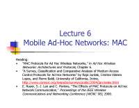 MAC Protocols-Wireless Networking-Lecture 04 Slides-Electrical and Computer Engineering