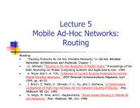 Mobile Ad Hoc Networks-Wireless Networking-Lecture 06 Slides-Electrical and Computer Engineering