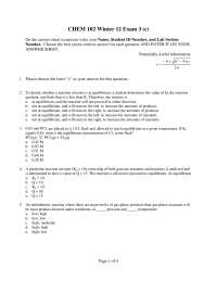 24 Solved MCQS on General Chemistry II - Midterm Exam | CHEM 102 - Docsity