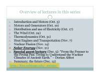 Solar Energy: Lecture Overview and Fundamentals