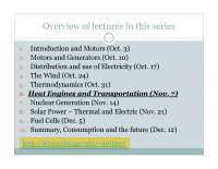 Thermodynamics and Heat Engines: Lecture Series Overview