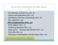 Thermodynamics Lecture Series: From Motors to Entropy