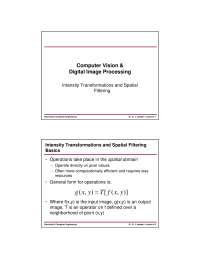 Intensity Transformations and Spatial Filtering-Digital Image Processing-Lecture 05 Slides Slides-Electrical and Computer Engineering