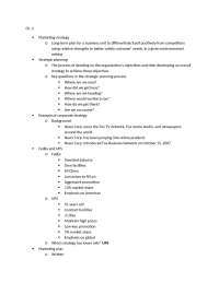 Marketing and Strategic Planning: Understanding Business Units and Competitive Positioning
