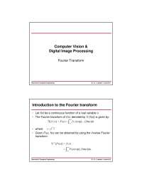 Fourier Transform-Digital Image Processing-Lecture 08 Slides Slides-Electrical and Computer Engineering