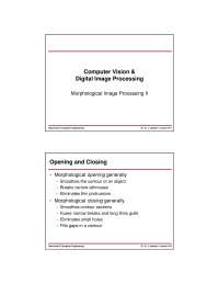 Morphological Image Processing-Digital Image Processing-Lecture 15 Slides Slides-Electrical and Computer Engineering