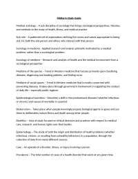Midterm Study Guide - Sociology of Health and Illness | SOC 354K